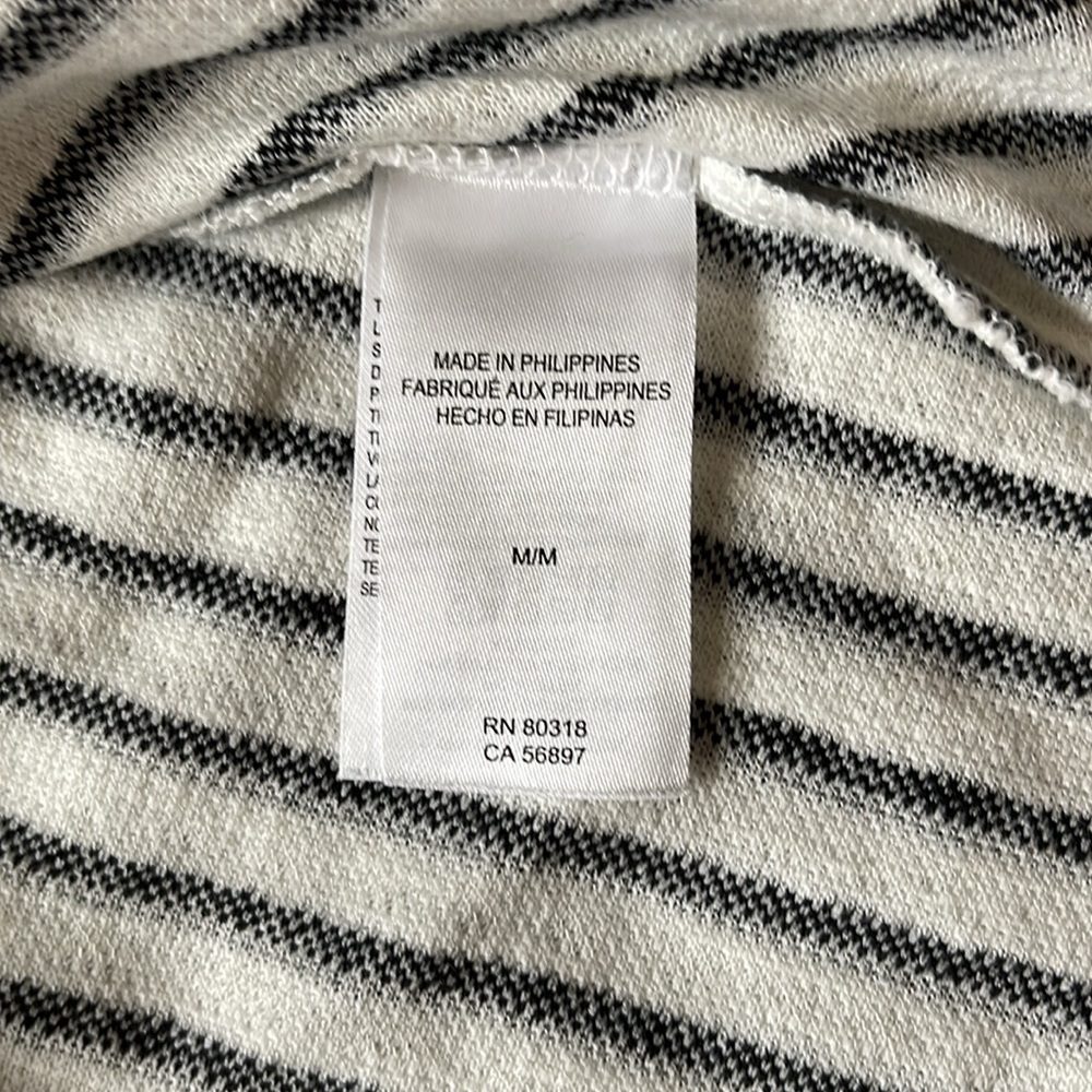 Lucky Brand EST 1990 Tank Top White/Black Stripe Cotton Blend Size Medium - Picture 10 of 11